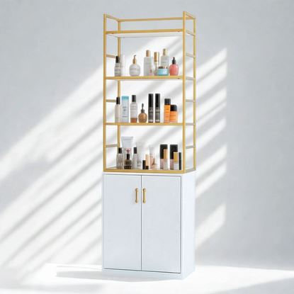 Kệ tủ trưng bày Beauty 65x40x180cm gỗ cao su KTB68183