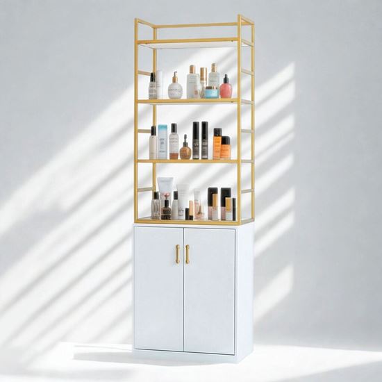 Kệ tủ trưng bày Beauty 65x40x180cm gỗ cao su KTB68183