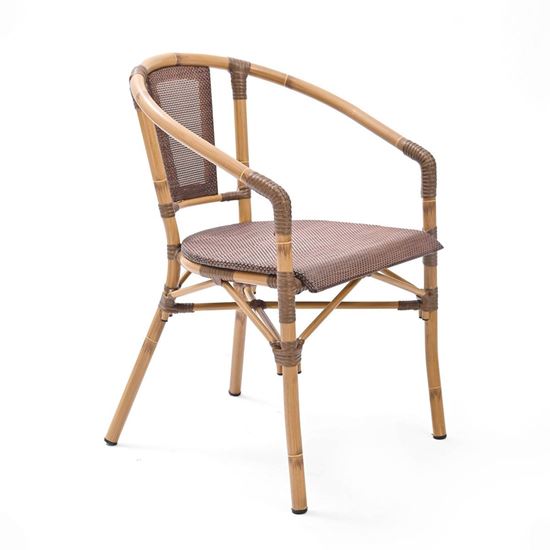 Ghế nhôm ngoài trời tay tựa lưới Textilen giả mây GCF215