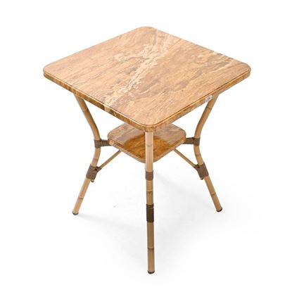 Bàn nhôm ngoài trời mặt vuông 60x60cm vân đá cẩm thạch CFD68220