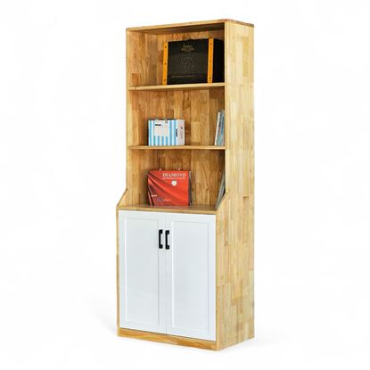 Kệ sách có ngăn tủ 70x40x180cm gỗ cao su KS68252