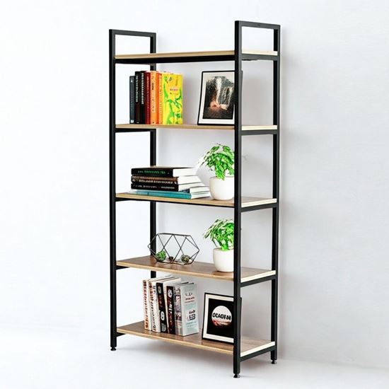 Kệ trang trí GONY 5 tầng gỗ plywood khung sắt lắp ráp KS68257